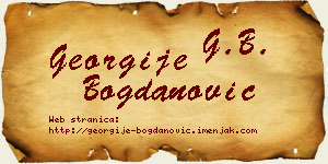 Georgije Bogdanović vizit kartica